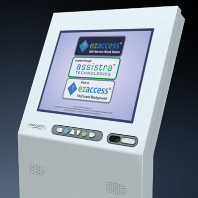 Kiosk with new linear keypad to be used with EZ Access implementations.