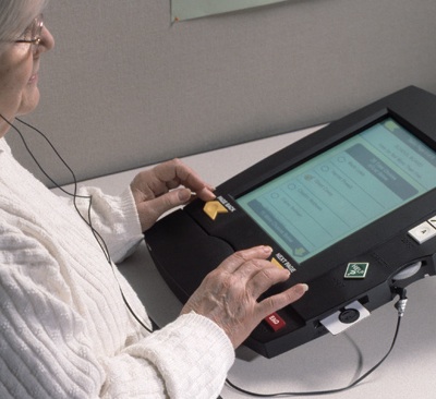 Voting machine for people with disabilities with EZ Access technologies.